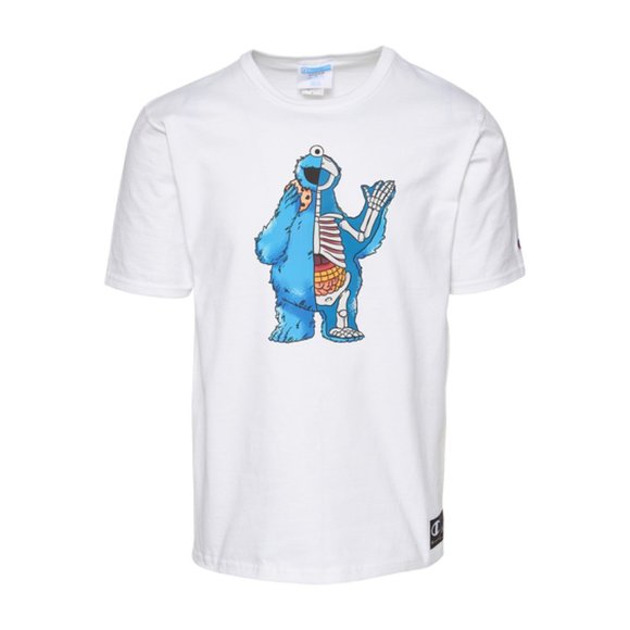 Champion Other - CHAMPION Mens X Sesame St X Jason Freeny Cookie Monster Tee In White Size Small